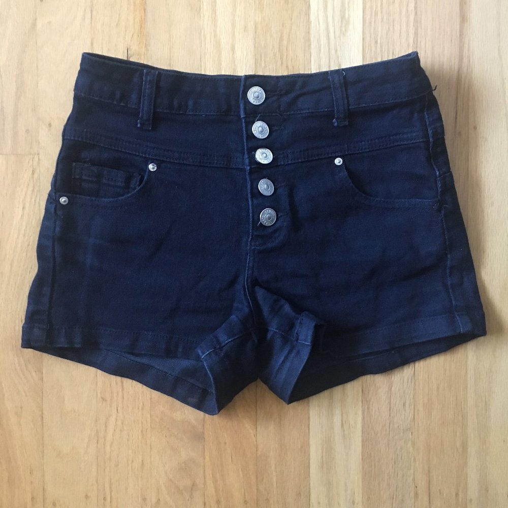 Delia's Skylar High-Waist Dark Wash Jean Shorts - Picture 1 of 5